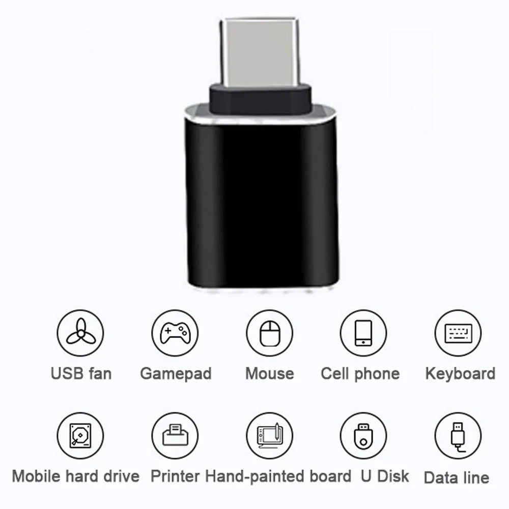 2pcs OTG Adapter USB 3.0 A Female to Type-C Male High-Speed Durable Metal for MacBook Android iPad Pro