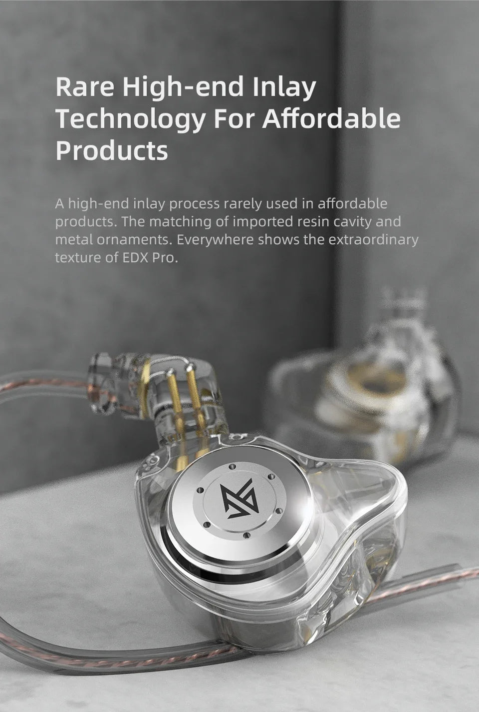 EDX Pro In-Ear Monitors Wired Earphones, No-Mic IEM, HiFi Stereo Bass