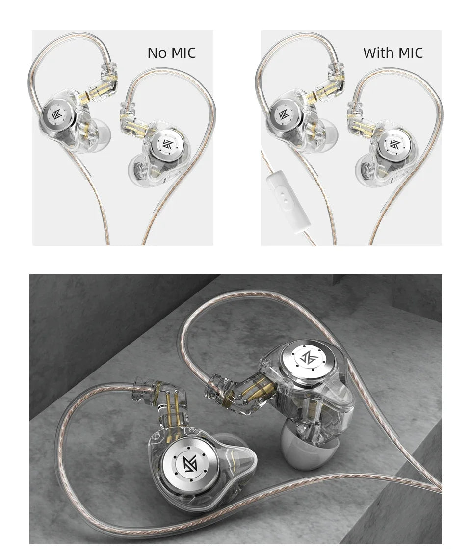 EDX Pro In-Ear Monitors Wired Earphones, No-Mic IEM, HiFi Stereo Bass