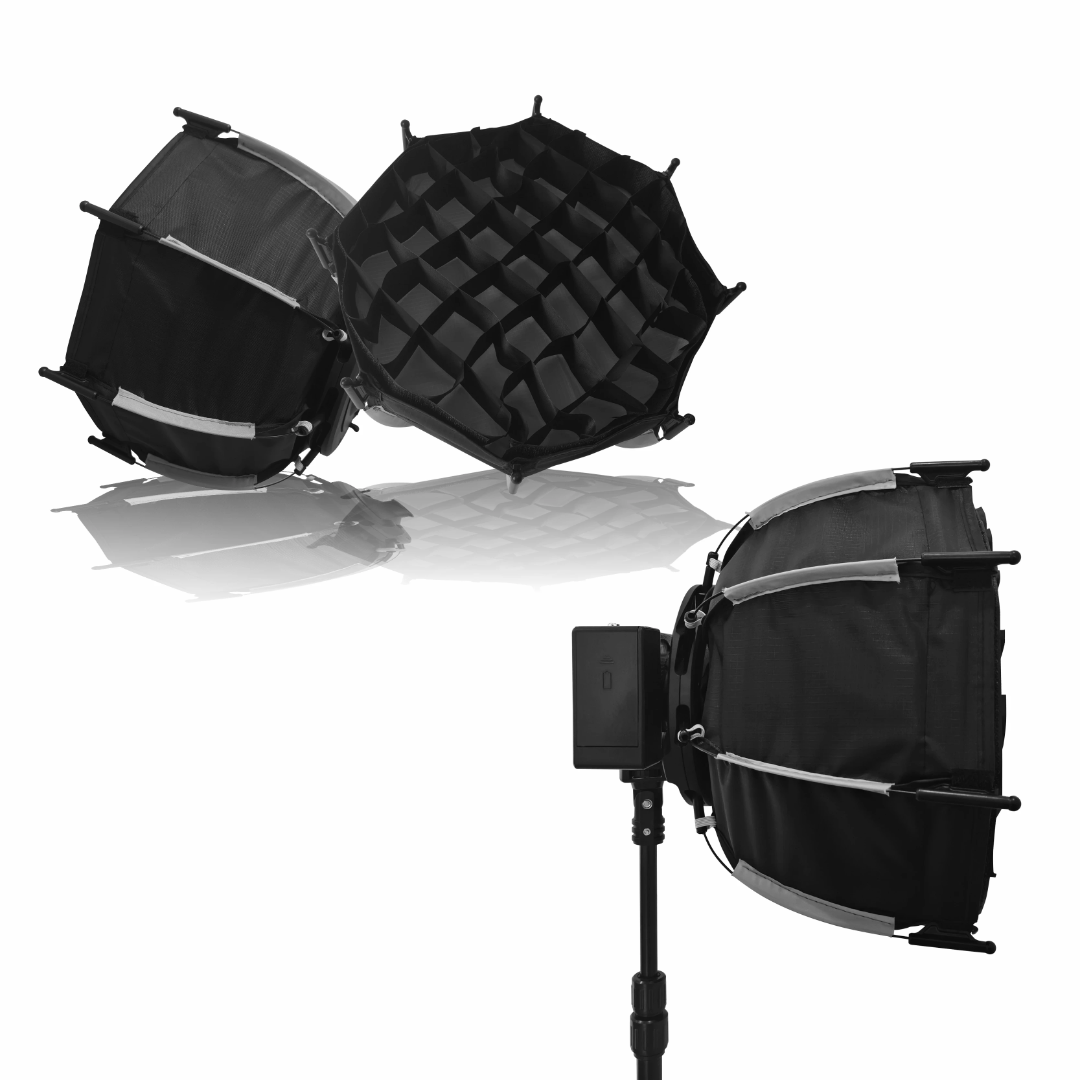 Hridz 100W COB LED Studio Lighting Kit with 30cm Quick Release Softbox, Honeycomb Grid & 210cm Light Stand