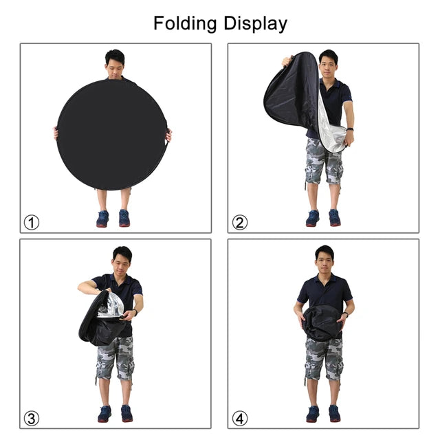 Hridz 1.1m portable light reflectors with Strong Hand Grip