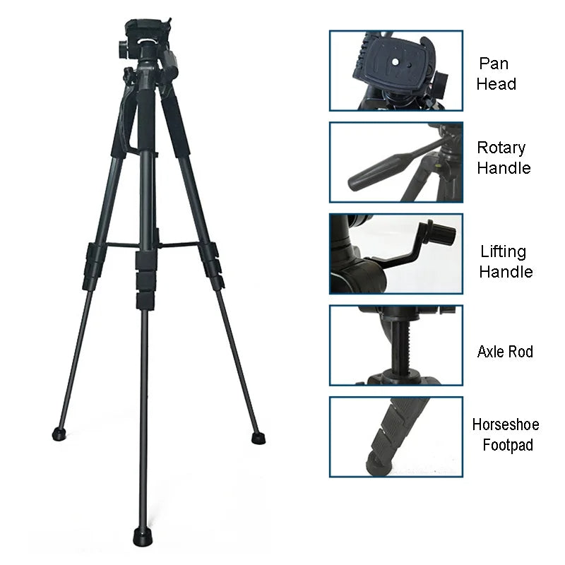 Hridz 175cm Portable Aluminium Alloy Camera Tripod for DSLR, Mirrorless Cameras, Video Camcorders