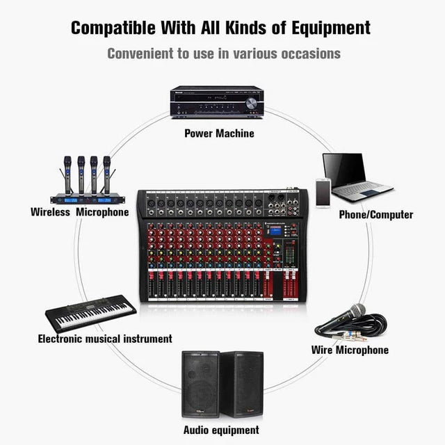Hridz CT-120S 12-channel Bluetooth audio mixer