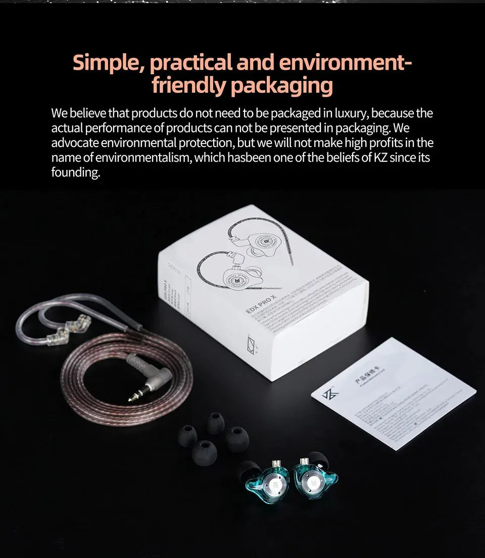 Hridz EDX Pro-X Wired In-Ear Monitor Earphones – No Mic, HiFi Stereo Bass