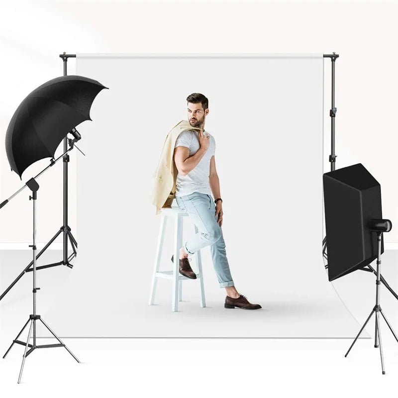 Hridz Photography Muslin Backdrop 2x3m & 3x3.6m β Green Screen, White, Black, Grey, Blue