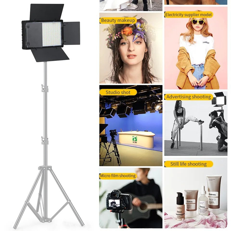 Hridz RGB LED Video Light β Dimmable Bi-Color, Adjustable RGB, Remote-Controlled Studio Light (U600+ / U800+)