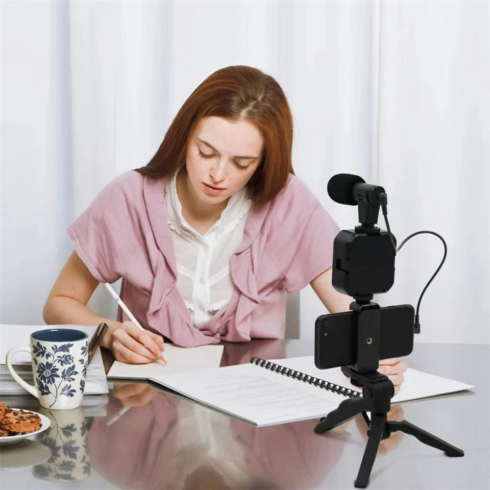 Hridz Smartphone Vlogging Kit – Tripod, LED Fill Light & Microphone for TikTok, YouTube & Live Streaming