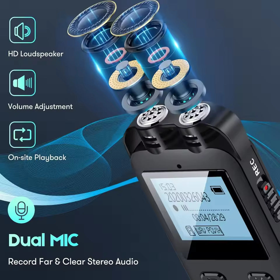 Hridz T69 Digital Voice Recorder – Voice Activated, Expandable to 128GB