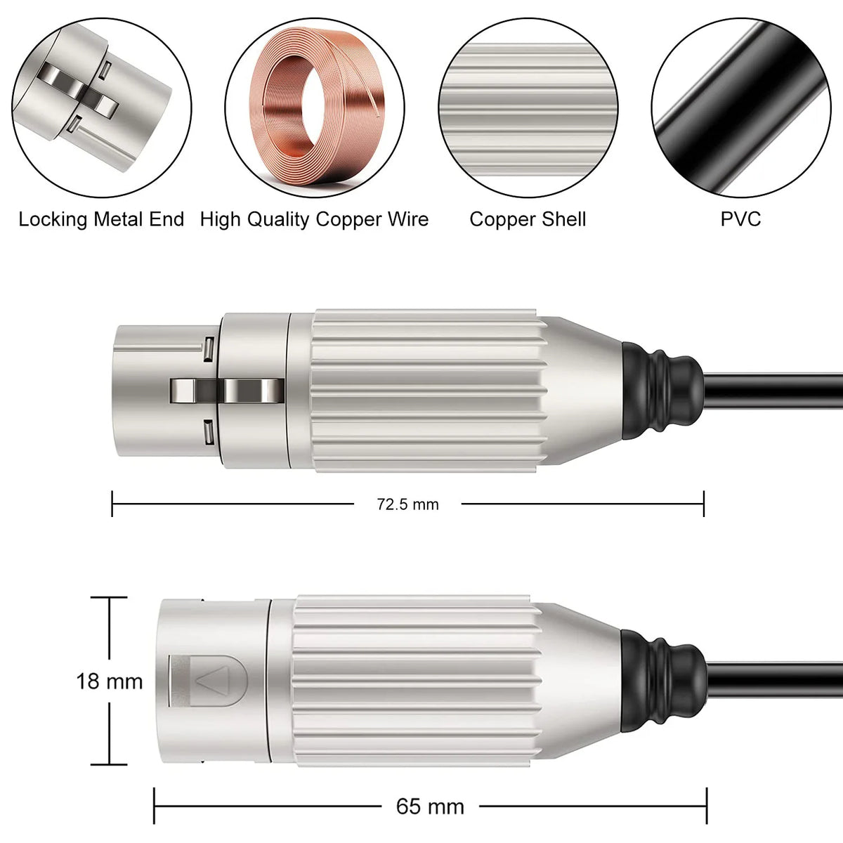 Hridz XLR male to female balanced microphone cable – image 10