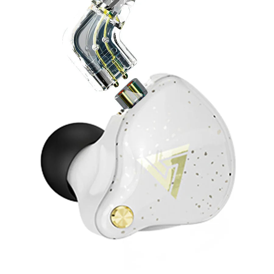 QKZ AK6 Pro Wired In-Ear Monitors with Mic – Detachable Cable, HiFi Bass, Noise Isolating