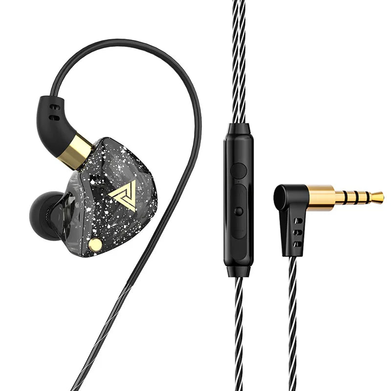 QKZ SK8 Wired In-Ear Earphones with Mic – HiFi Stereo Heavy Bass, 3.5mm