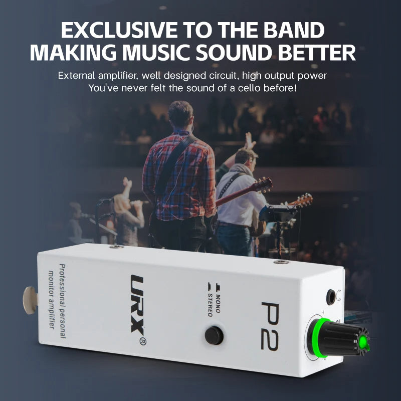 URX Bolanle P2 Personal In-Ear Monitor (IEM) Amplifier | Belt-Pack Headphone Amp with XLR & TRS Input