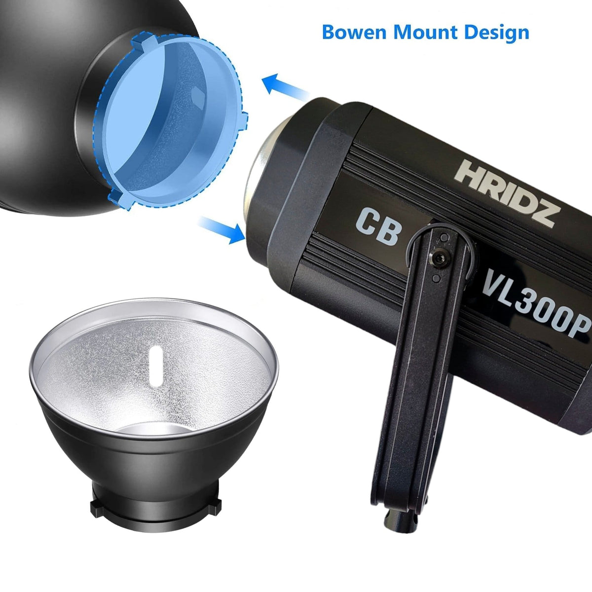 Hridz 300W Video LED Light Ultra Bright Bi-Color COB Bowens Mount For Filmmaking Photography Stage