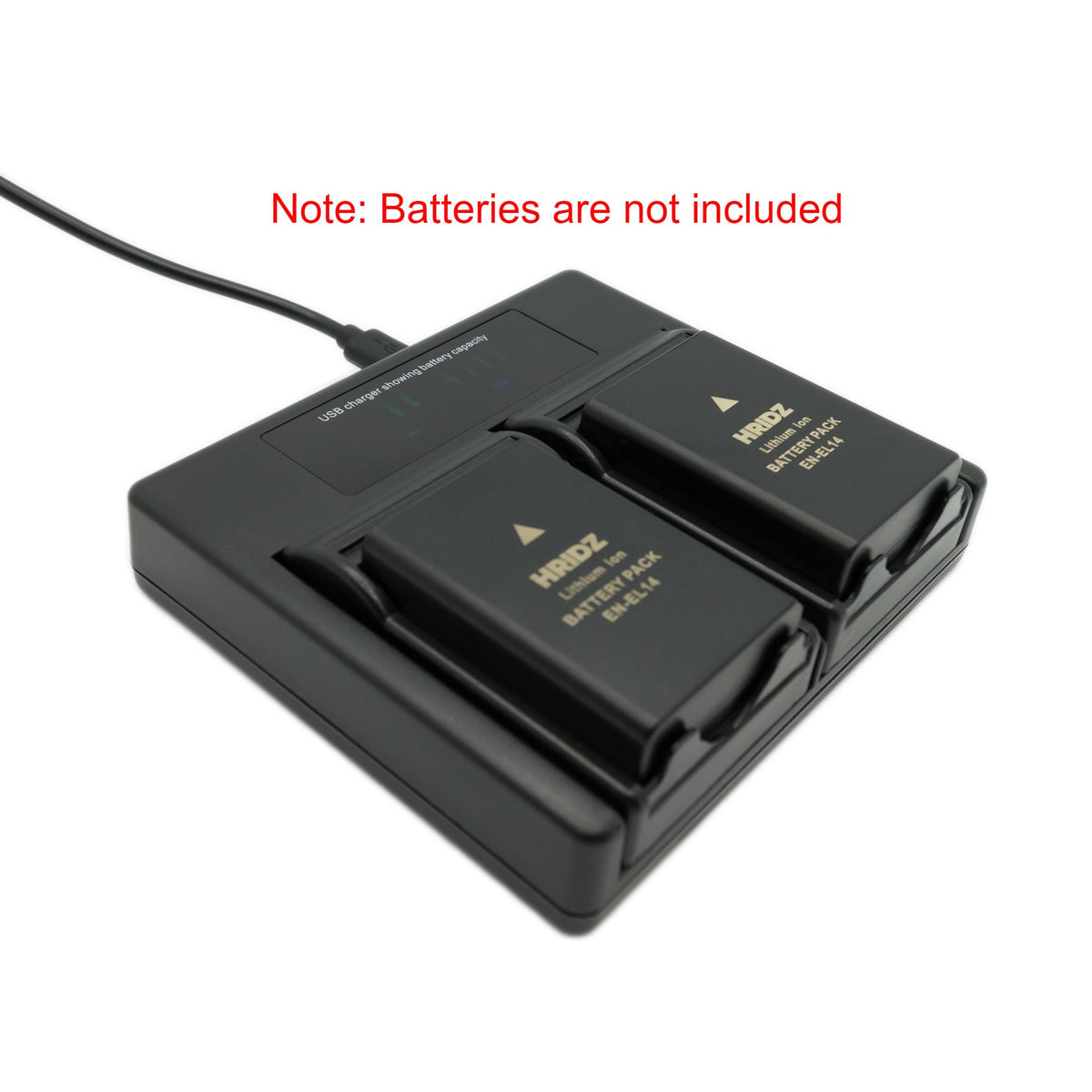Hridz EN-EL14 Dual Battery Charger for Nikon D-Series & Coolpix P-Series Cameras