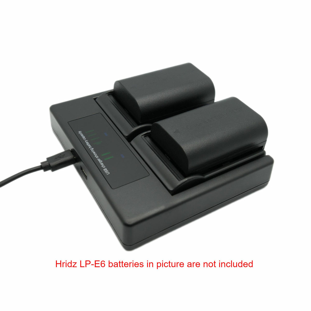 Hridz LP-E6/LP-E6NH Dual Battery Charger for Canon EOS R/R5/R6/5D/6D/7D/60D-90D