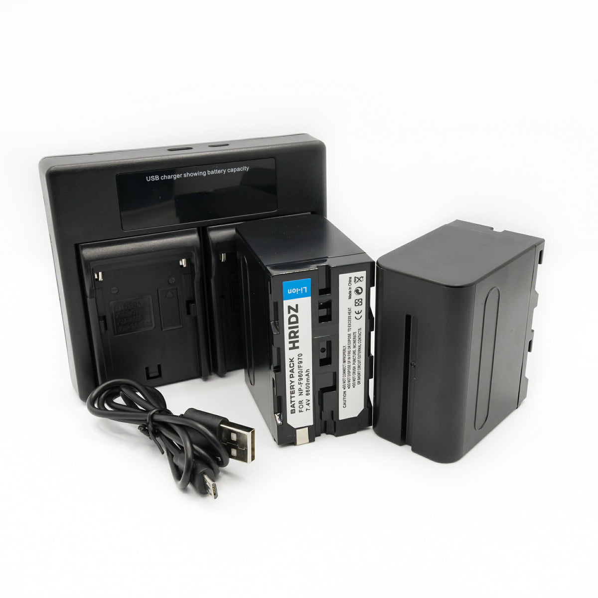 Hridz NP-F970 6600mAh Battery & Dual Charger Kit (2 Batteries) β for Sony NP-F Series Camcorders, Monitors & Video Lights