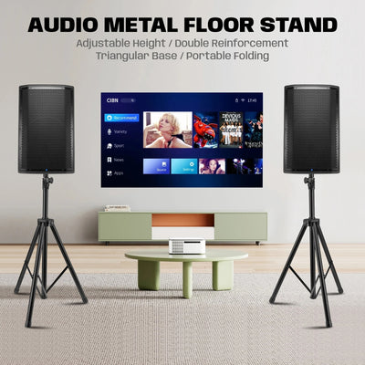2Pcs Hridz 186cm Heavy-Duty Speaker Stand Professional DJ Tripod with Base Plate