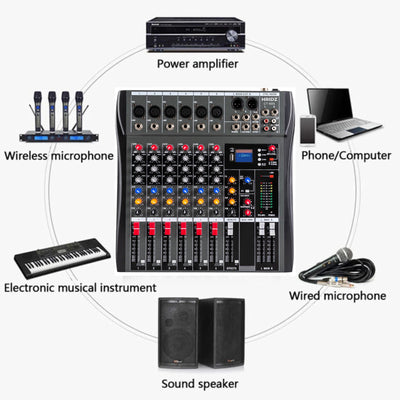 Hridz CT-60S Compact 6-Channel Bluetooth Audio Mixer