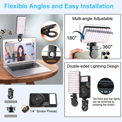 HRIDZ M19 Magnetic Clip-On LED Video Light for Smartphone – Portable Selfie Light for Live Streaming, Photography & Content Creation