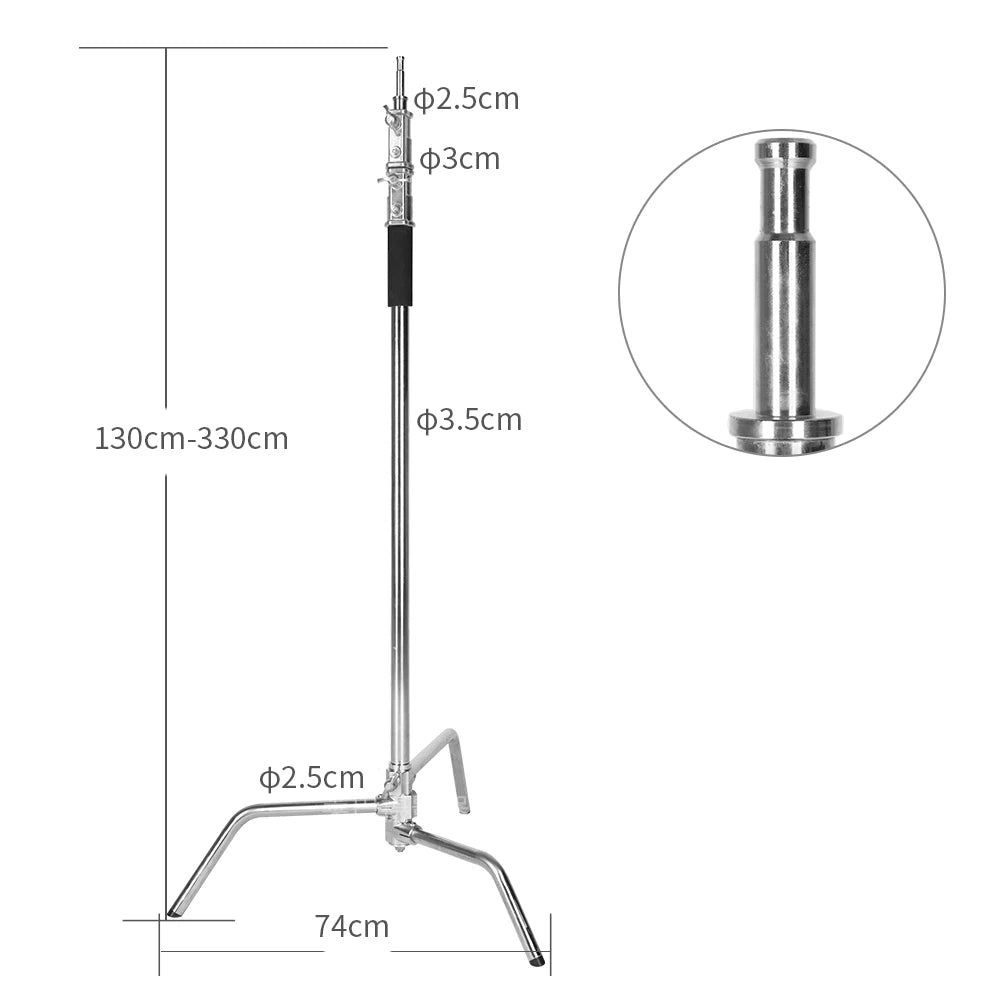 Hridz 300cm Stainless Steel Heavy Duty C-Stand Light stand Century Light stand