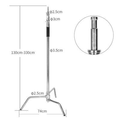 Hridz 300cm Stainless Steel Heavy Duty C-Stand Light stand Century Light stand