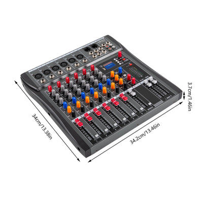Compact 6 Channels Bluetooth Audio Mixer for Karaoke & Streaming Professionals - Hridz CT-60S