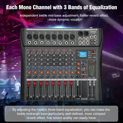 Hridz CT-80S 8-Channel Bluetooth Audio Mixer