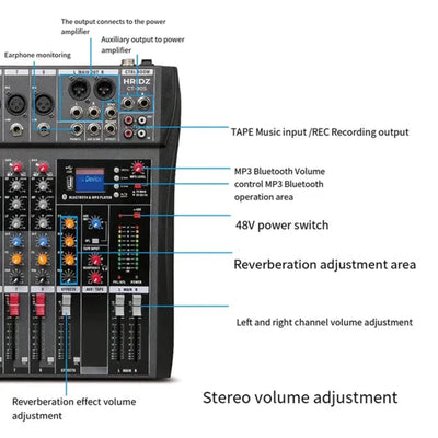 Hridz CT-80S 8-Channel Bluetooth Audio Mixer