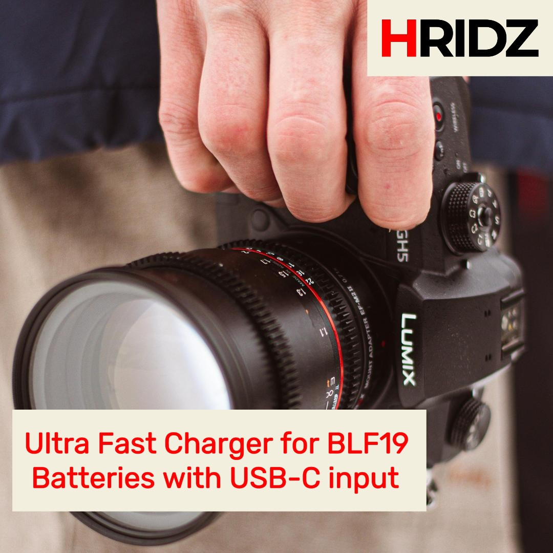 Hridz BLK22 Batteries & Charger Set for Panasonic Lumix G9 S5 GH6 GH5 GH5s & BLF19