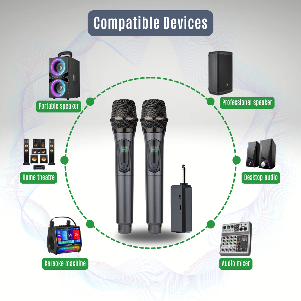 Hridz CT-60S 6-Channel Mixer & U8 Wireless Mic Bundle