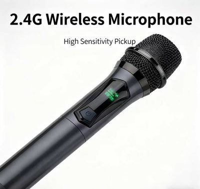 Hridz CT-80S 8 Channel Audio Mixer & U8 Dual 2.4GHz Wireless Microphone Karaoke Bundle