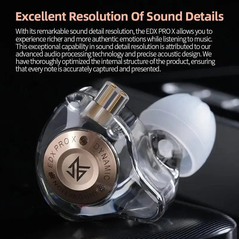 Hridz EDX Pro-X Wired In-Ear Monitor Earphones – No Mic, HiFi Stereo Bass