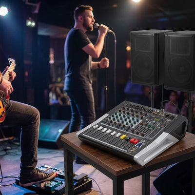 Hridz KG-4 / KG-6 / KG-8 Powered Audio Mixer 600W × 2 with Bluetooth, USB & Built-In Effects