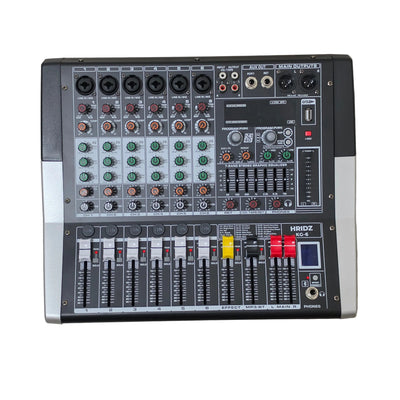 Hridz KG-4 / KG-6 / KG-8 Powered Audio Mixer 600W × 2 with Bluetooth, USB & Built-In Effects