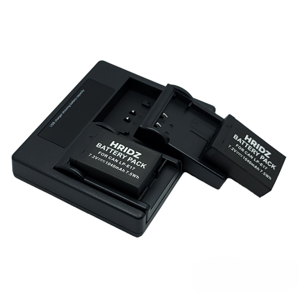 Hridz LP-E17 Battery & Charger Kit – 2 Batteries + Dual USB Charger for Canon EOS R8, R50, RP, M6, 200D, 77D, 800D