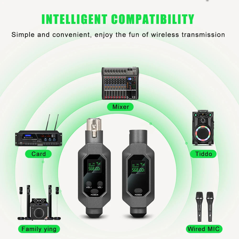 Hridz N2 2-in-1 Wireless UHF XLR Converter for Mics, Mixers & Speakers