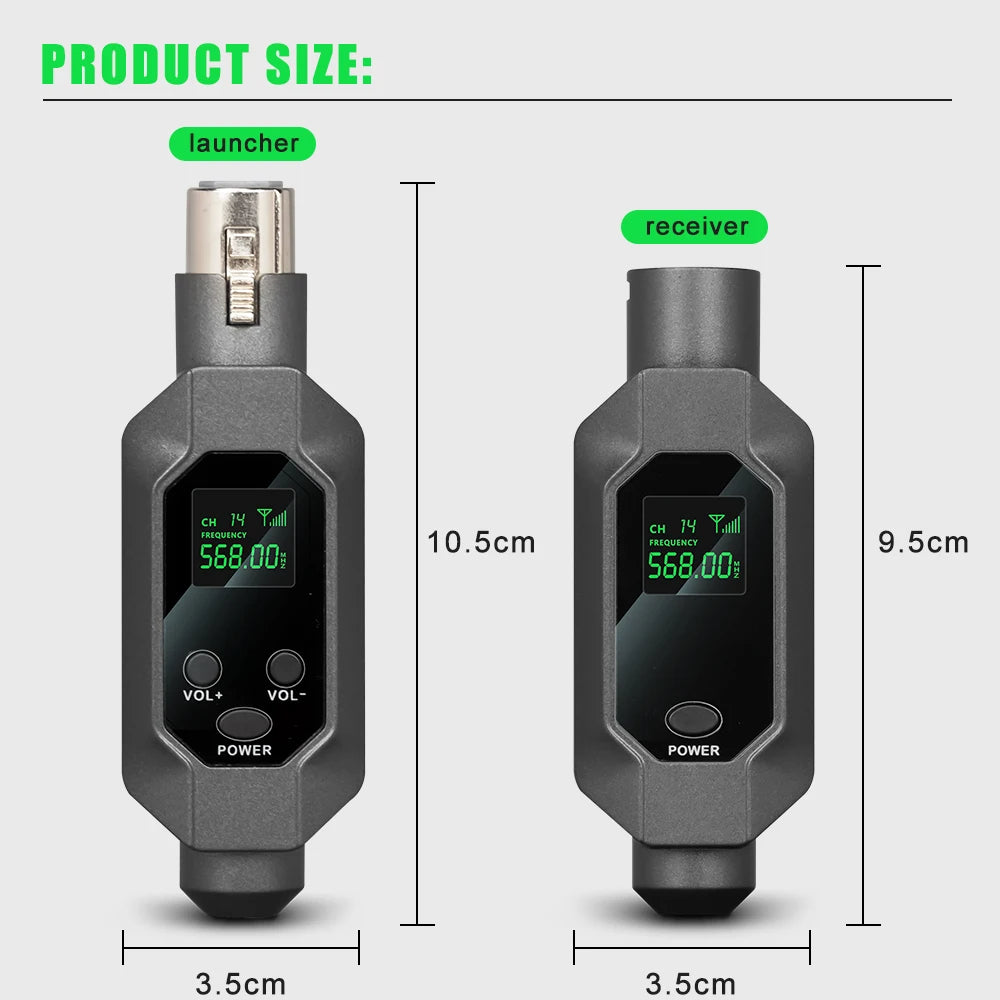 Hridz N2 2-in-1 Wireless UHF XLR Converter for Mics, Mixers & Speakers