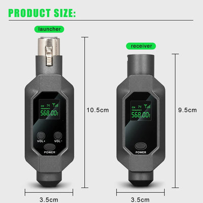 Hridz N2 2-in-1 Wireless UHF XLR Converter for Mics, Mixers & Speakers