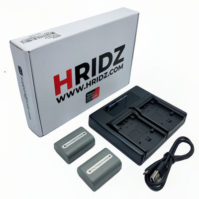 Hridz NP-FP50 2 Batteries & Dual Charger Set for Sony DCR-HC/DVD/SR Series Camcorders