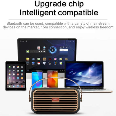 Hridz Retro Portable Bluetooth 5.0 Speaker – Stereo HiFi Sound, 1200mAh Battery, AUX & USB