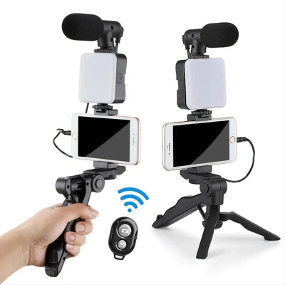 Hridz Smartphone Vlogging Kit – Tripod, LED Fill Light & Microphone for TikTok, YouTube & Live Streaming