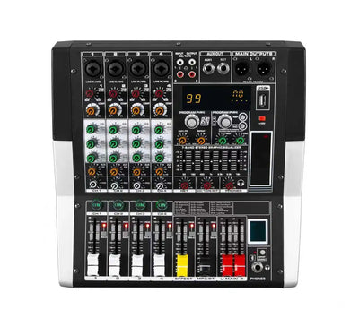 Hridz KG-4 / KG-6 / KG-8 Powered Audio Mixer 600W × 2 with Bluetooth, USB & Built-In Effects