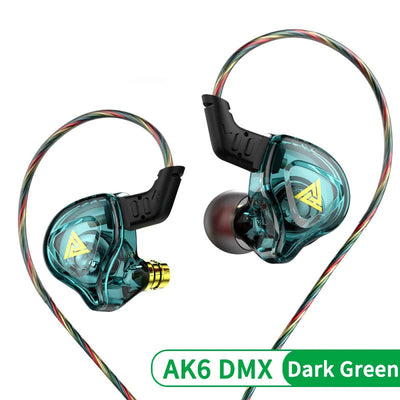 QKZ AK6 DMX HiFi Heavy Bass In-Ear Earphones with Mic – 3.5mm Wired Earbuds