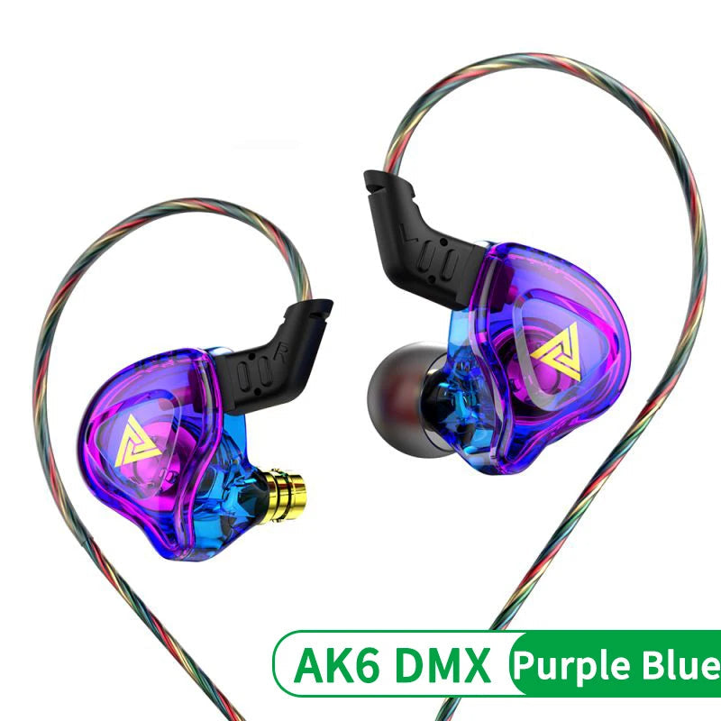 QKZ AK6 DMX HiFi Heavy Bass In-Ear Earphones with Mic – 3.5mm Wired Earbuds