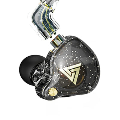 QKZ AK6 Pro Wired In-Ear Monitors with Mic – Detachable Cable, HiFi Bass, Noise Isolating