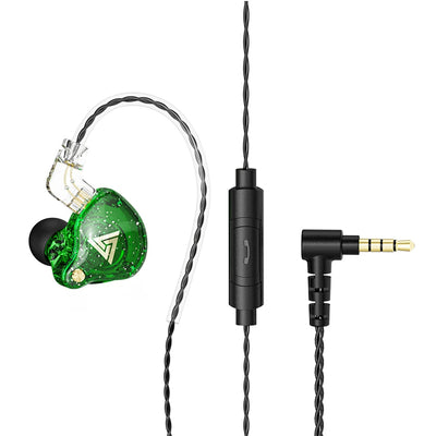 QKZ AK6 Pro Wired In-Ear Monitors with Mic – Detachable Cable, HiFi Bass, Noise Isolating