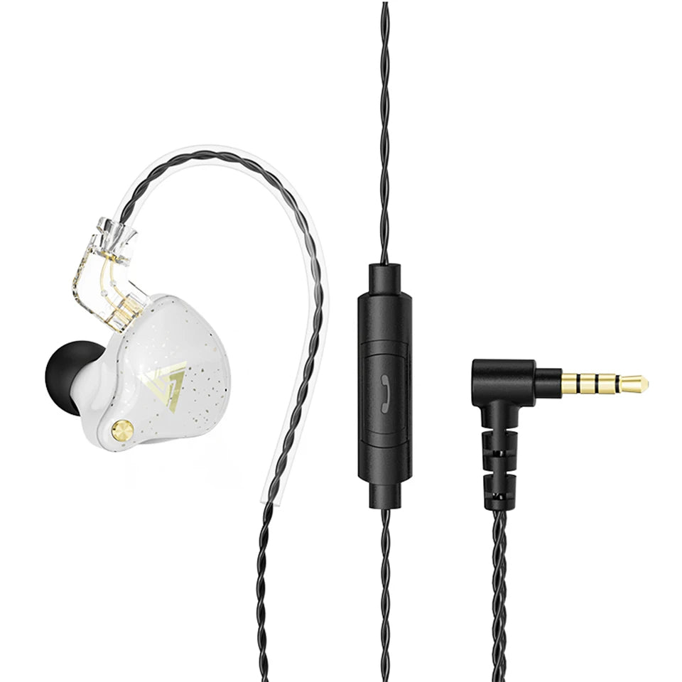 QKZ AK6 Pro Wired In-Ear Monitors with Mic – Detachable Cable, HiFi Bass, Noise Isolating