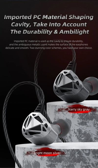 QKZ AK7 Copper Driver Wired In-Ear Earphones with Mic – HiFi Bass Stereo Earbuds