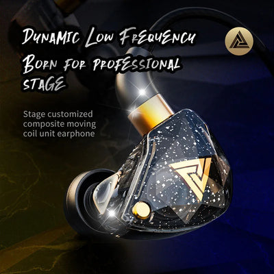 QKZ SK8 Wired IEM Headset With MIC HIFI Dynamic Stereo Heavy Bass 3.5MM AUX In Ear Monitor Earphone