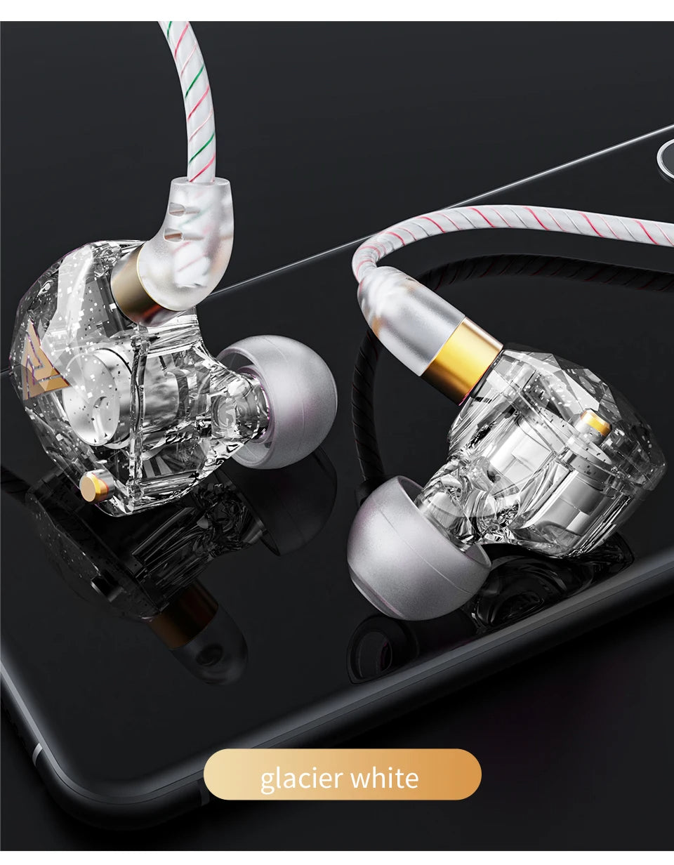 QKZ SK8 Wired In-Ear Earphones with Mic – HiFi Stereo Heavy Bass, 3.5mm